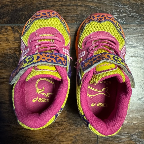 ASICS Gel Turbo Running Shoes Girls Toddler 7c Pink/Yellow/Orange - Picture 6 of 7